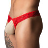 male power String dentelle Ring & Short Rouge